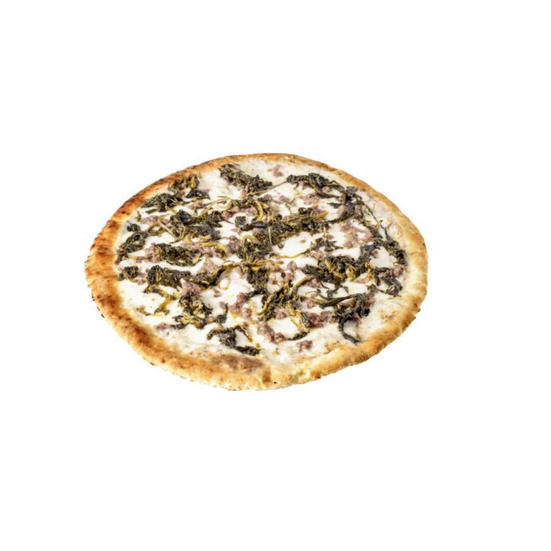 Gluten-free Broccoli and Salsiccia pizza, ready-topped