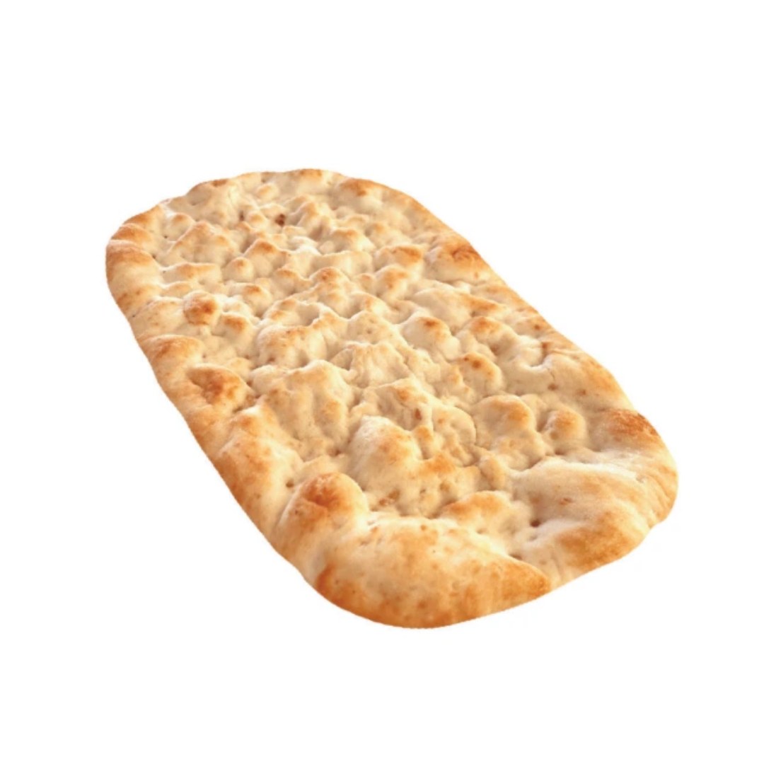 Oval gluten-free pinsa base, plain and untopped
